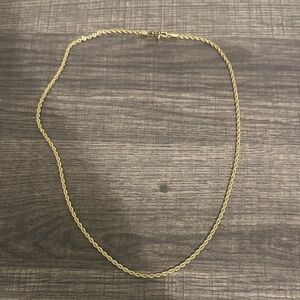 Classic 18k Gold Plated Rope Chain Necklace